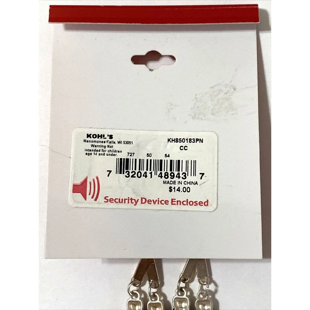 NWT Kohl’s Christmas Cat with Dangling Feet Brooch Santa Hat Enamel Pin 2.5” NEW